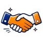 Icône de 2 mains qui se serrent